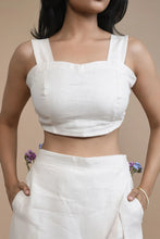 Load image into Gallery viewer, Comfortable Hemp Crop Top with Elastic Band | Peach
