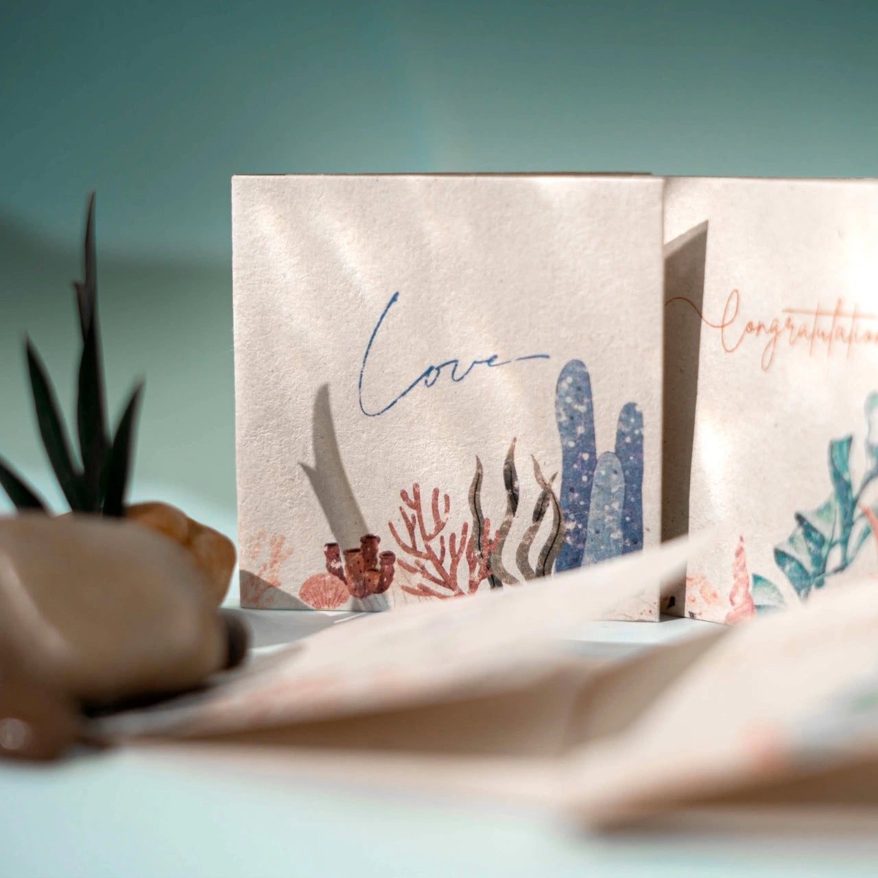 Samudra Hemp Paper Gift Cards | Set of 5 Cards and Envelopes