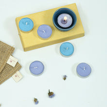 Load image into Gallery viewer, Serenity Hamper with soy wax tealight candles and ceramic holder
