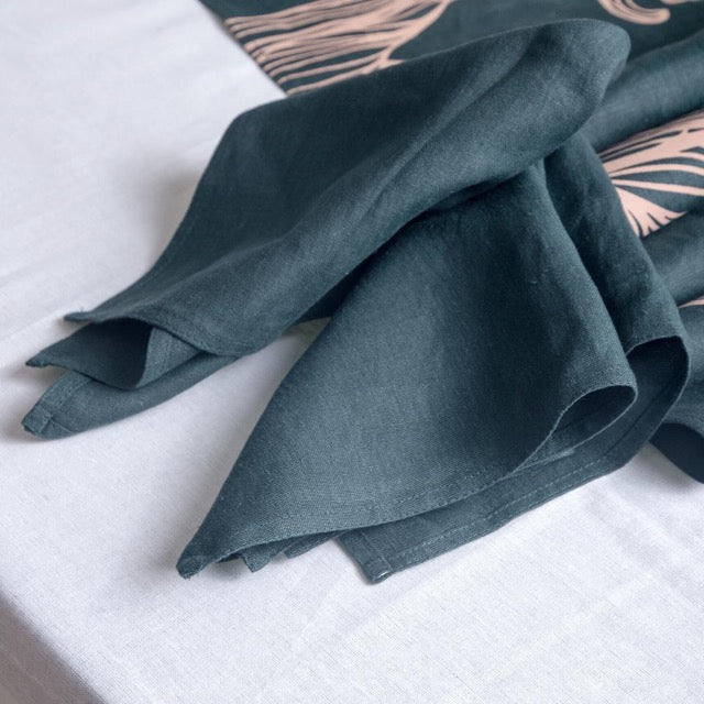 Iraja Table Linen Set | Pure Hemp | Table Runner, Napkins and Placemats | Sustainable Home Decor