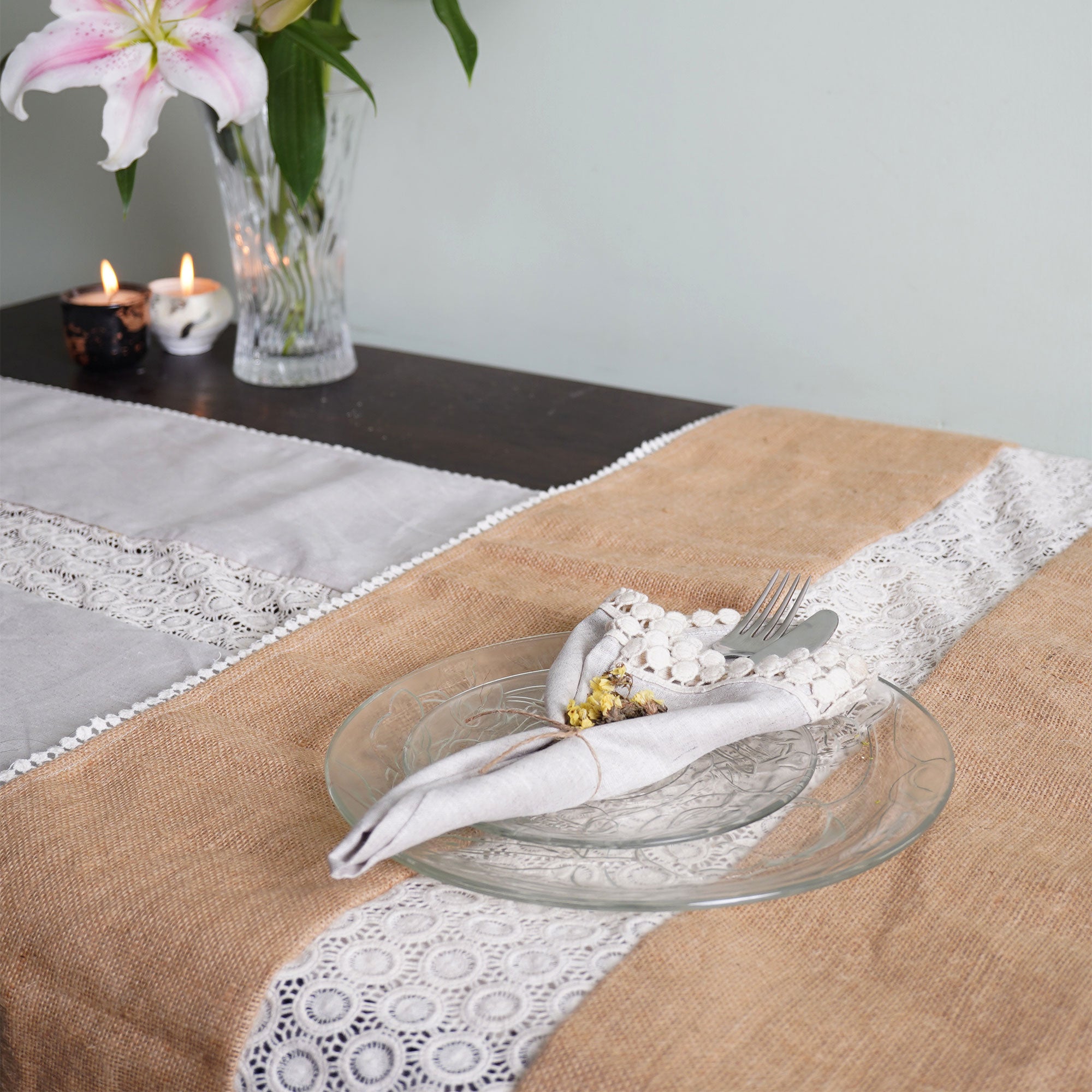 Dharanee - Hemp and Jute Reversible Table Runner