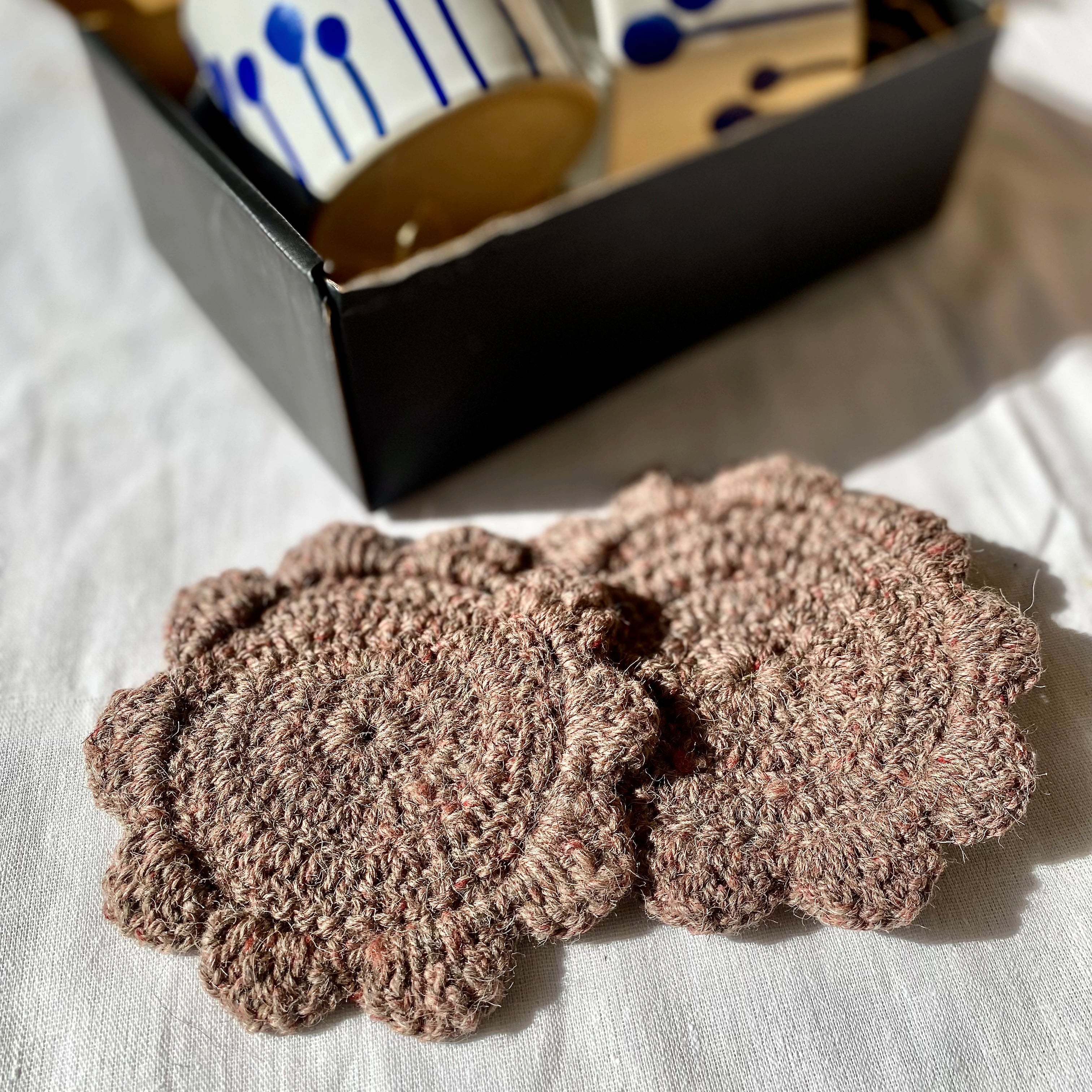 Crochet Coasters - Made in Natural Himlayan Wool